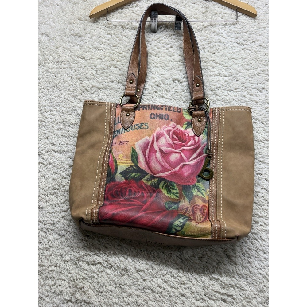 B.O.C Born of Concept Floral Tote Roses Saddle Bag Destination Purse boc